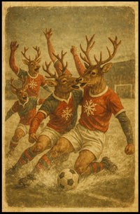 Reindeer Soccer Match Poster