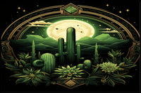 Desert Moonlit Oasis Poster