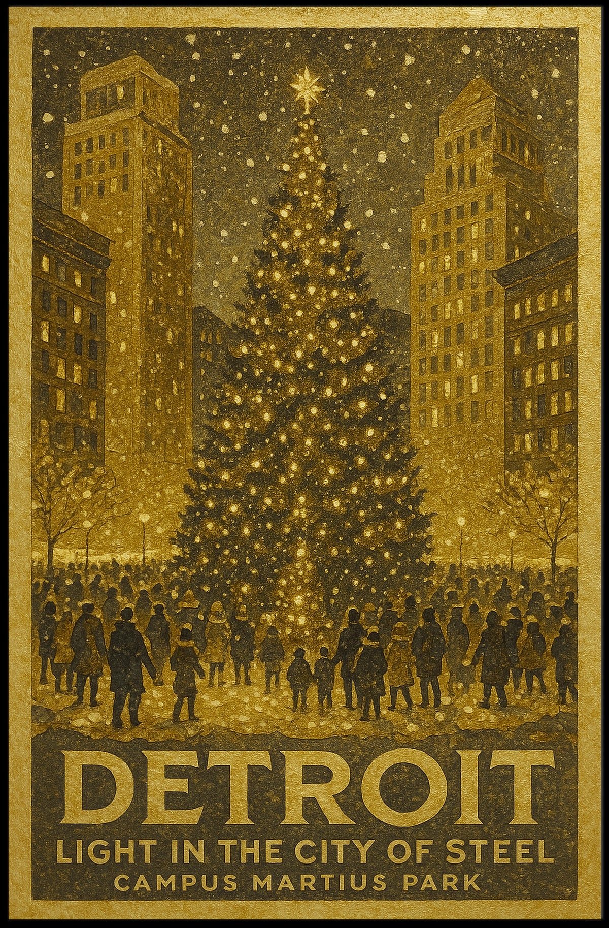 Detroit Light In The City Of Steel Poster