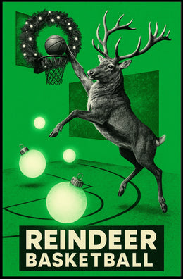 Reindeer Basketball Poster