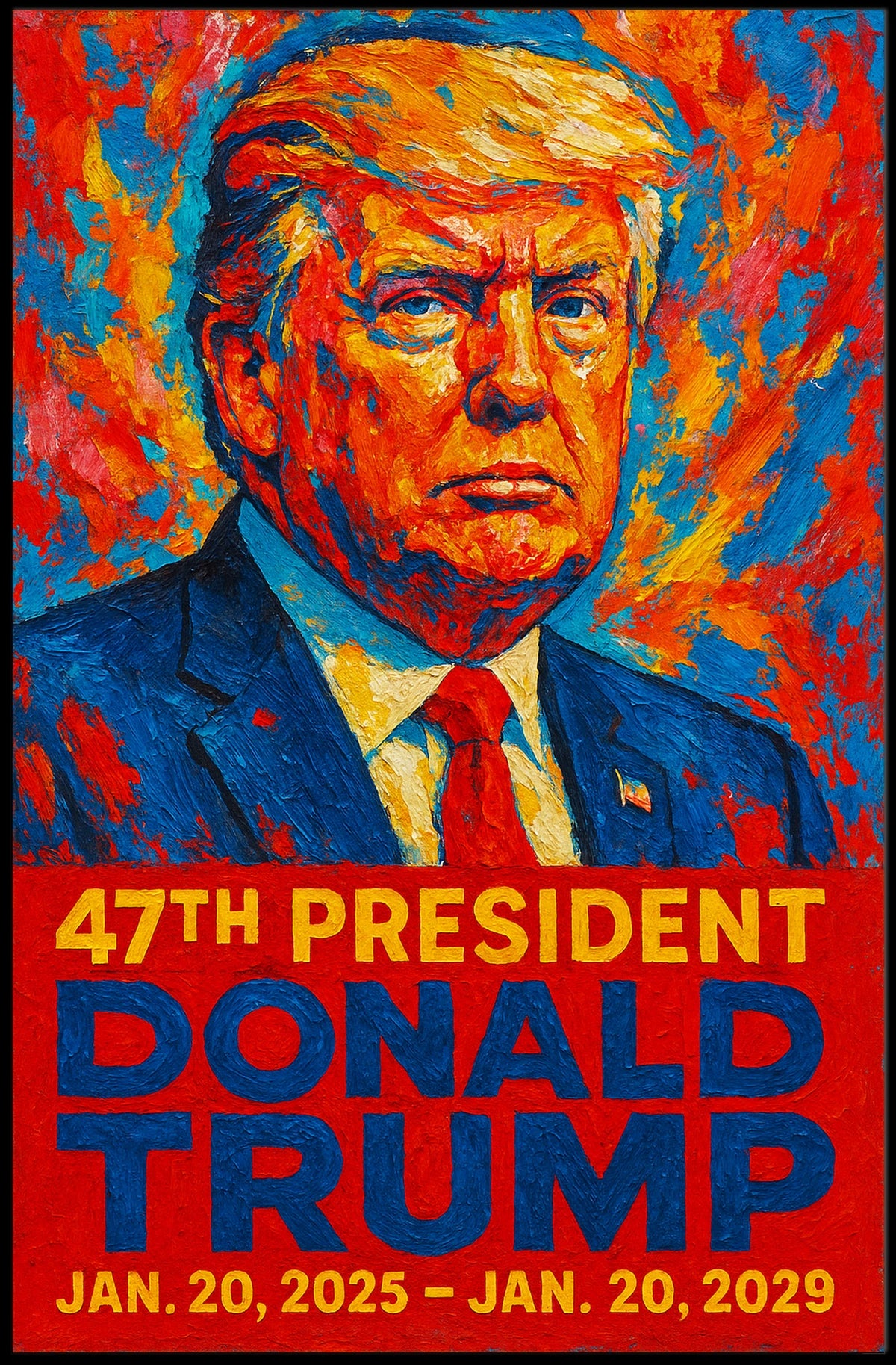 Unyielding Resolve Trump Patriot Legacy Expressionism Poster
