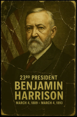 Benjamin Harrison 23rd President of the United States Damaged Photograph Poster