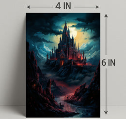 Castle Under The Moonlight Poster