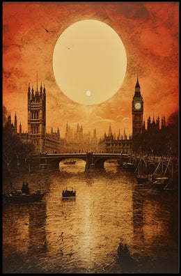 Sunset Over London Poster