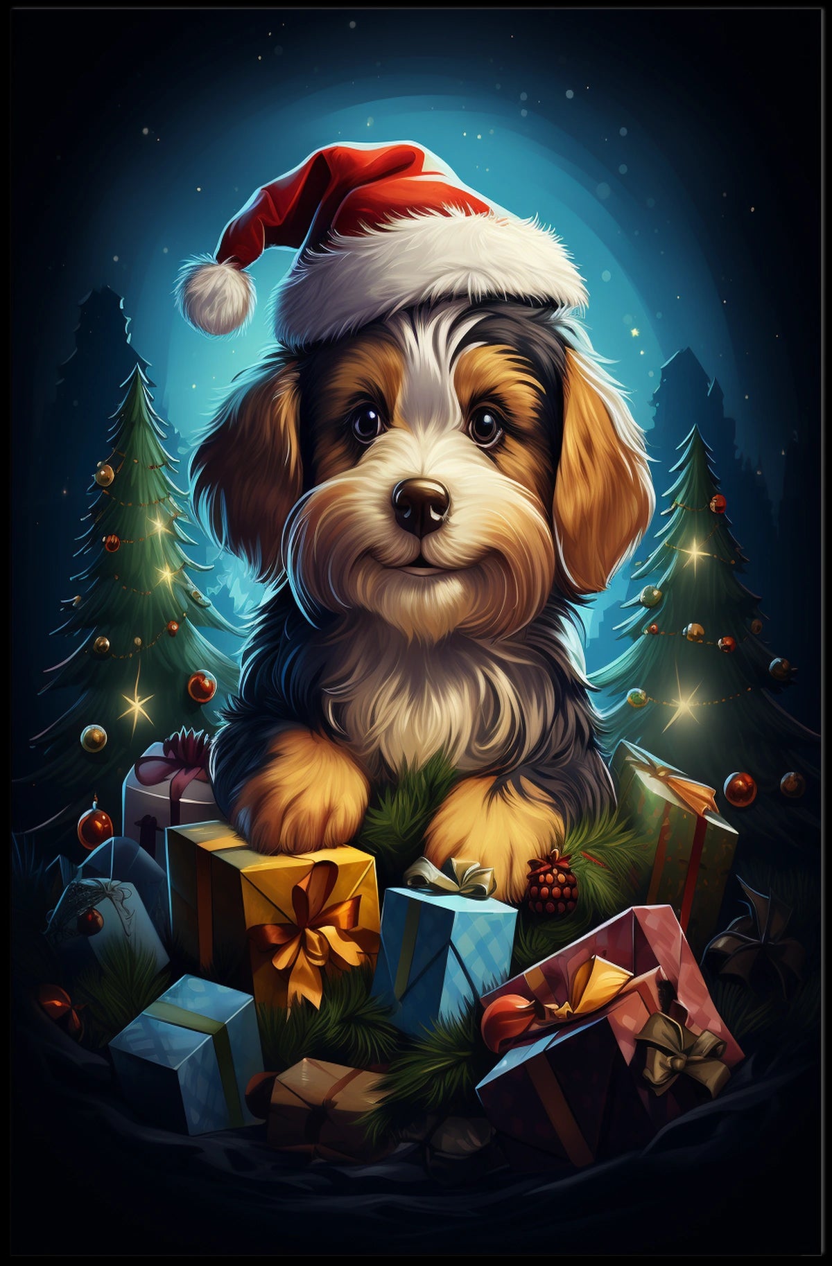 Festive Puppy Christmas Poster: Holiday Cheer Edition