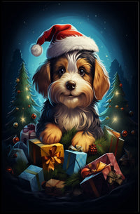 Festive Puppy Christmas Poster: Holiday Cheer Edition