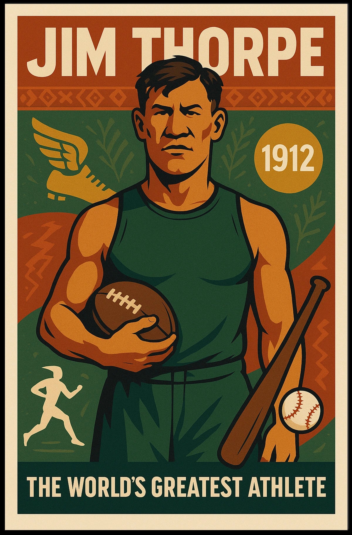Jim Thorpe Legendary Athlete Poster