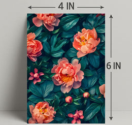 Elegant Peony Garden Floral Art Poster