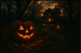 Halloween Night Cityscape Vibe Cinematic Realism Decor Lovers Wanderlust Timeless Poster