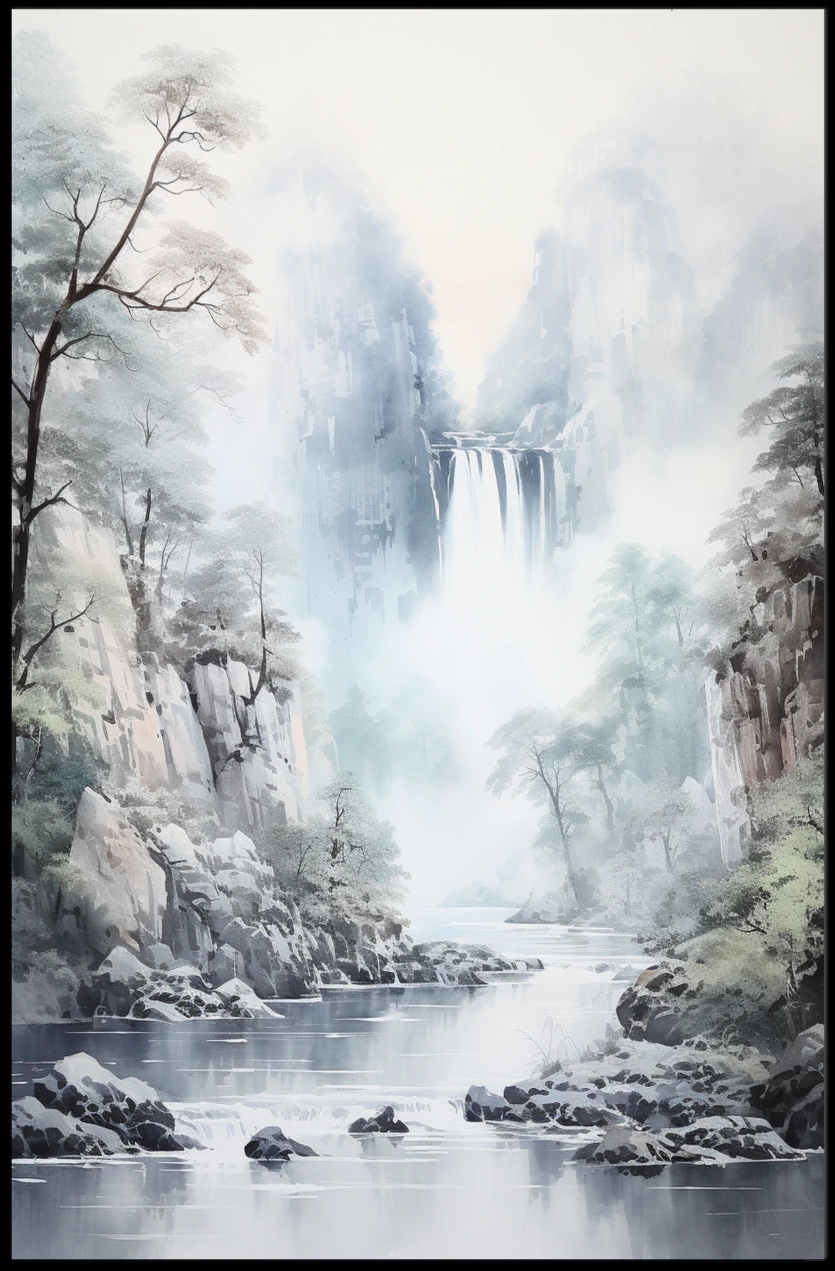 Majestic Waterfall Landscape: National Park Poster