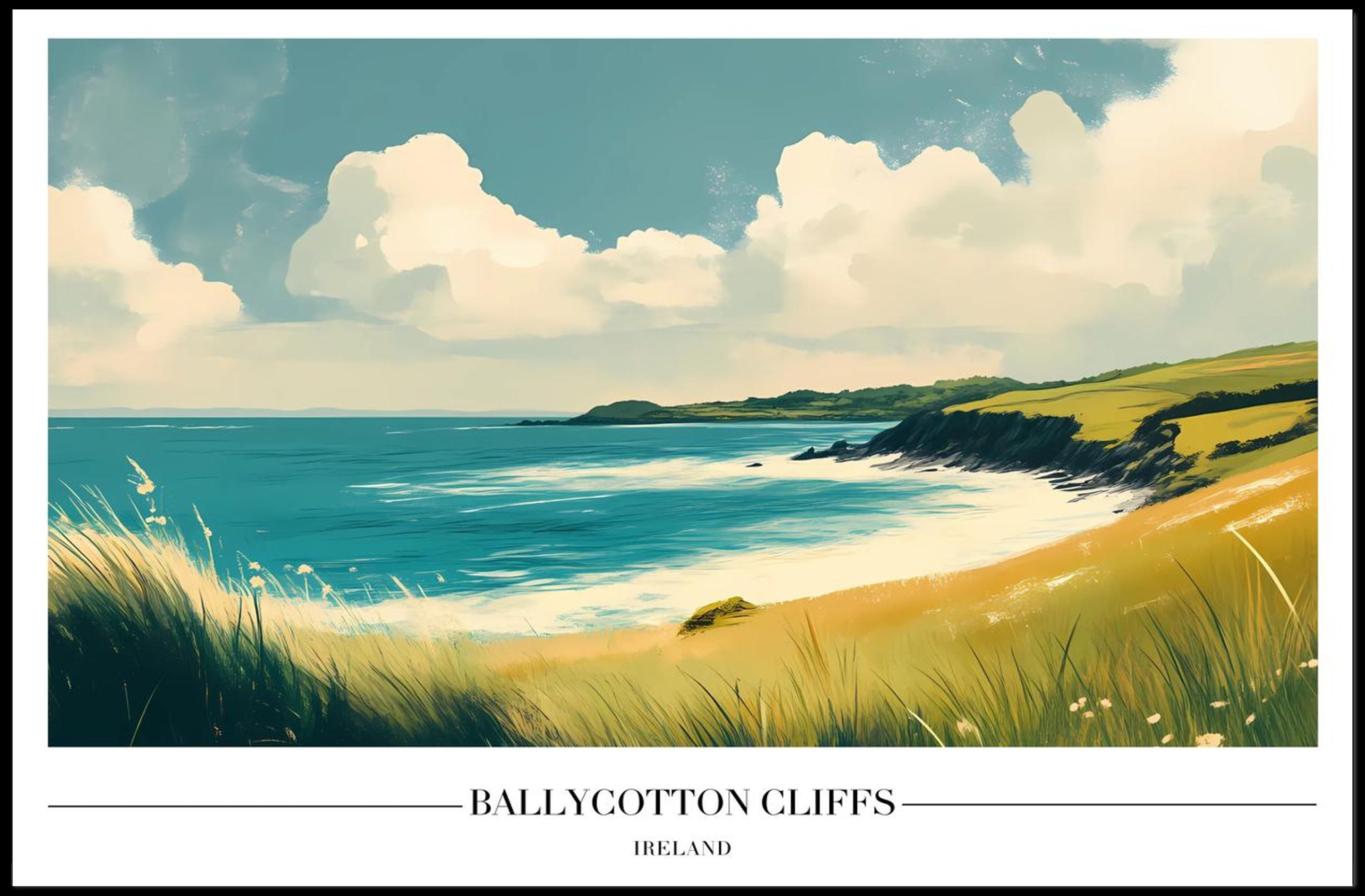 Ballycotton Cliffs Artistic View Poster