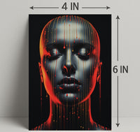 Dripping Colors A Futuristic Portrait Poster