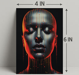Dripping Colors A Futuristic Portrait Poster