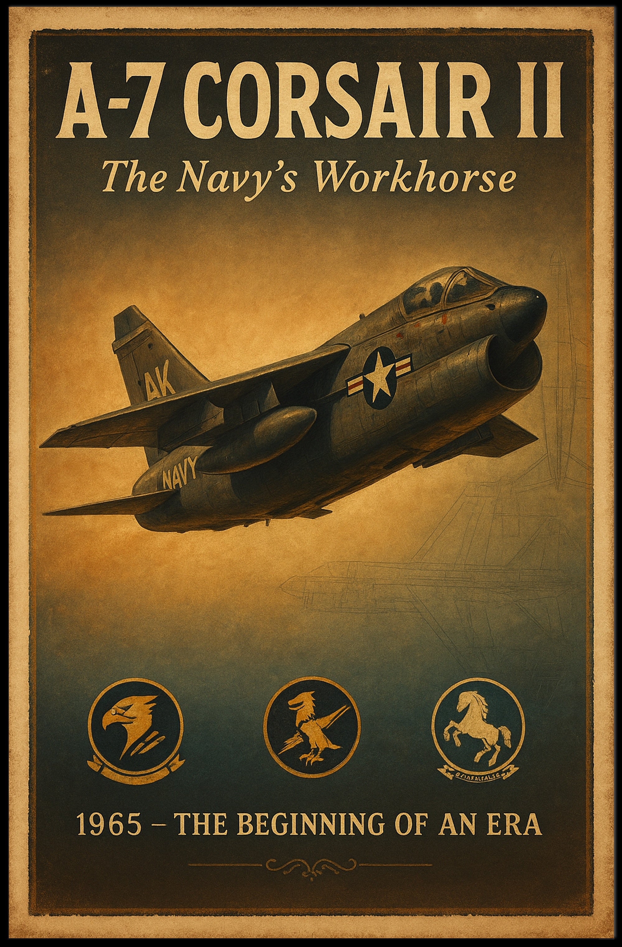 A-7 Corsair II Vintage Military Recruitment Poster