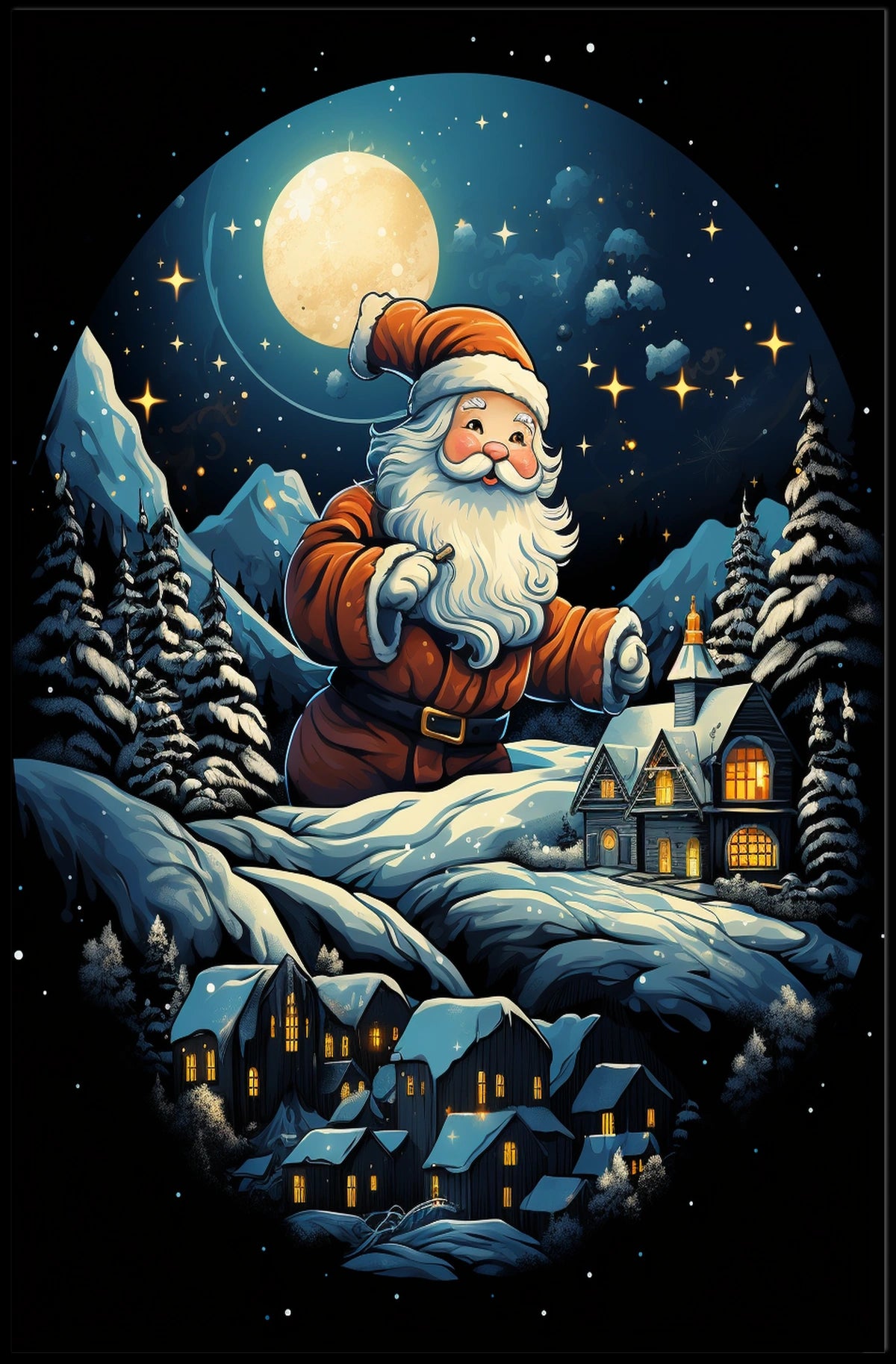 Enchanted Winter Wonderland Christmas Poster - Fantasy or Mythology Poster