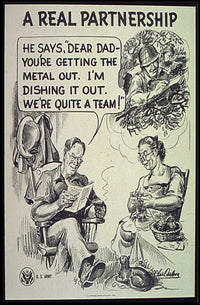 Vintage Soldier and Family WWII Propaganda Poster