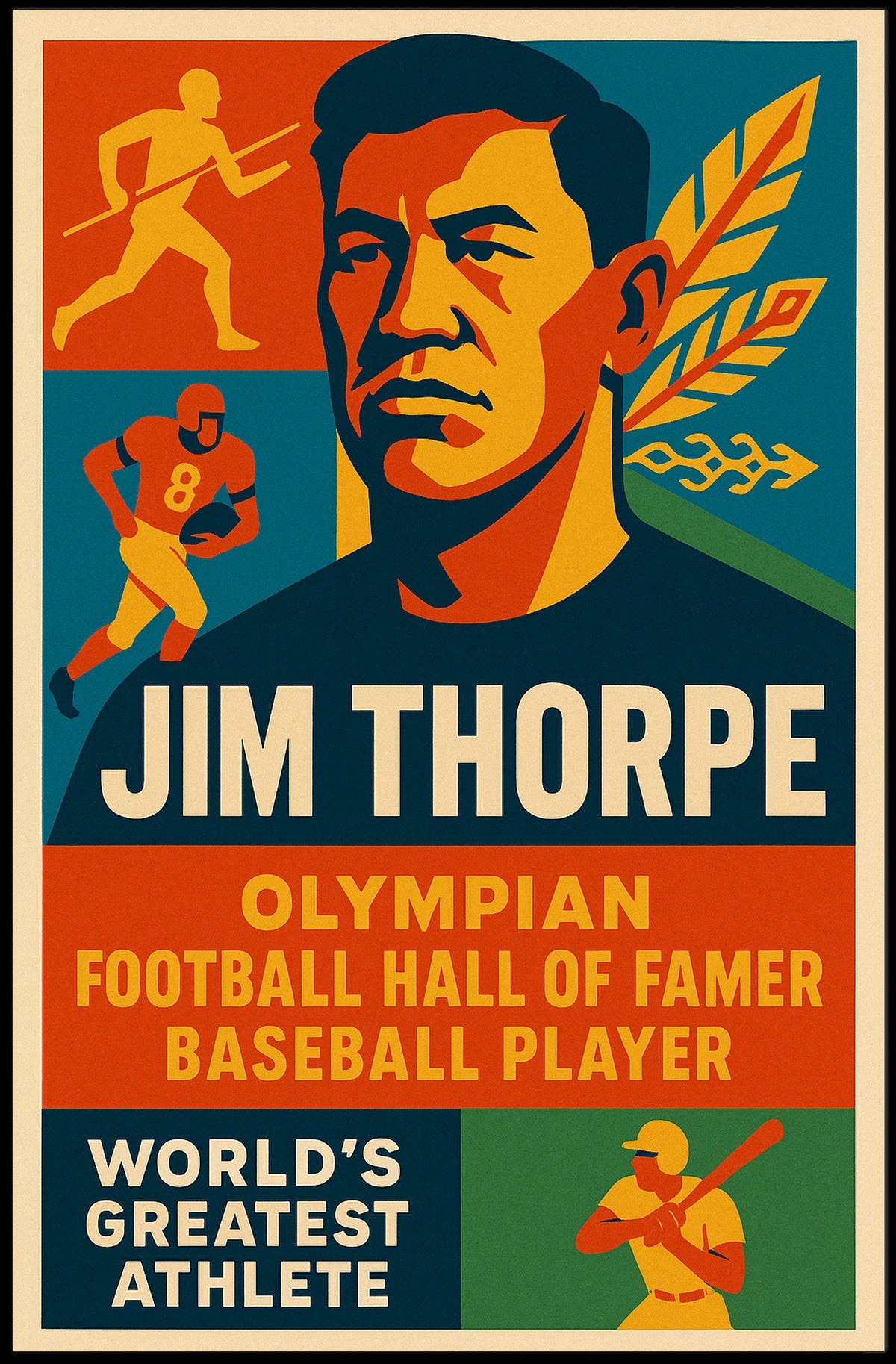 Jim Thorpe Legendary Athlete Poster