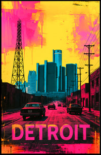 Vibrant Detroit Poster PosterGoat