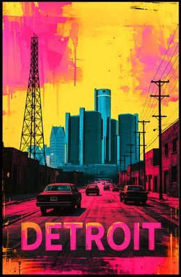 Vibrant Detroit Poster PosterGoat