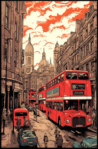 London Street Scene Poster