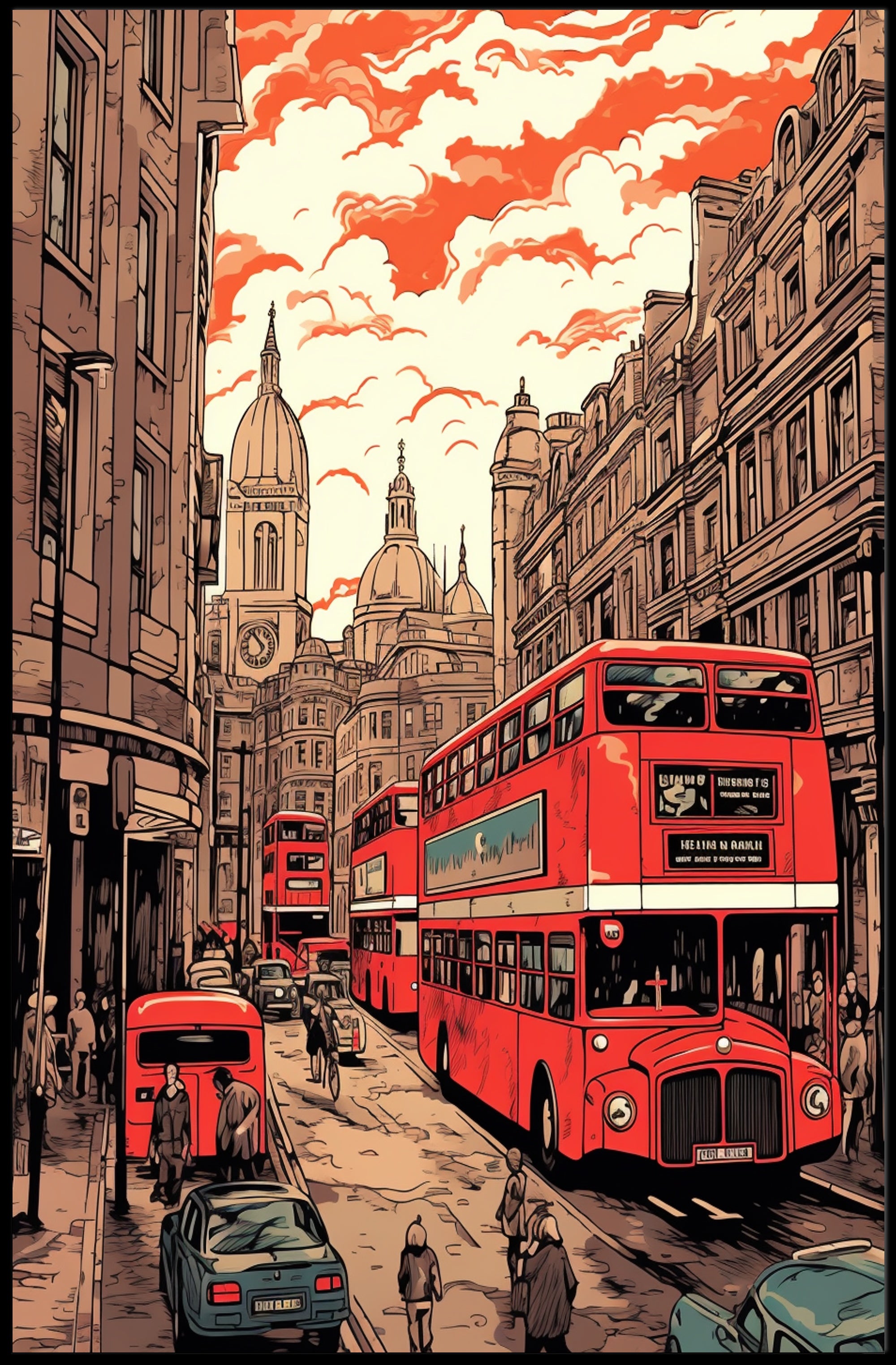London Street Scene Poster