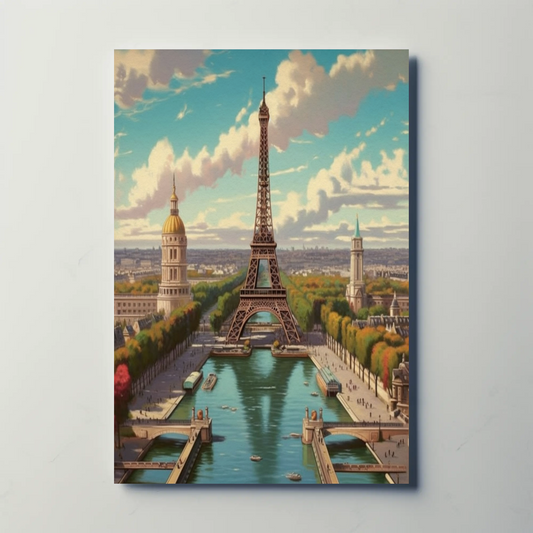 Vintage Poster Paris Eiffel Tower