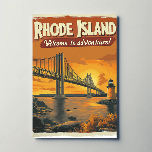Rhode Island Adventure Vintage Travel Poster