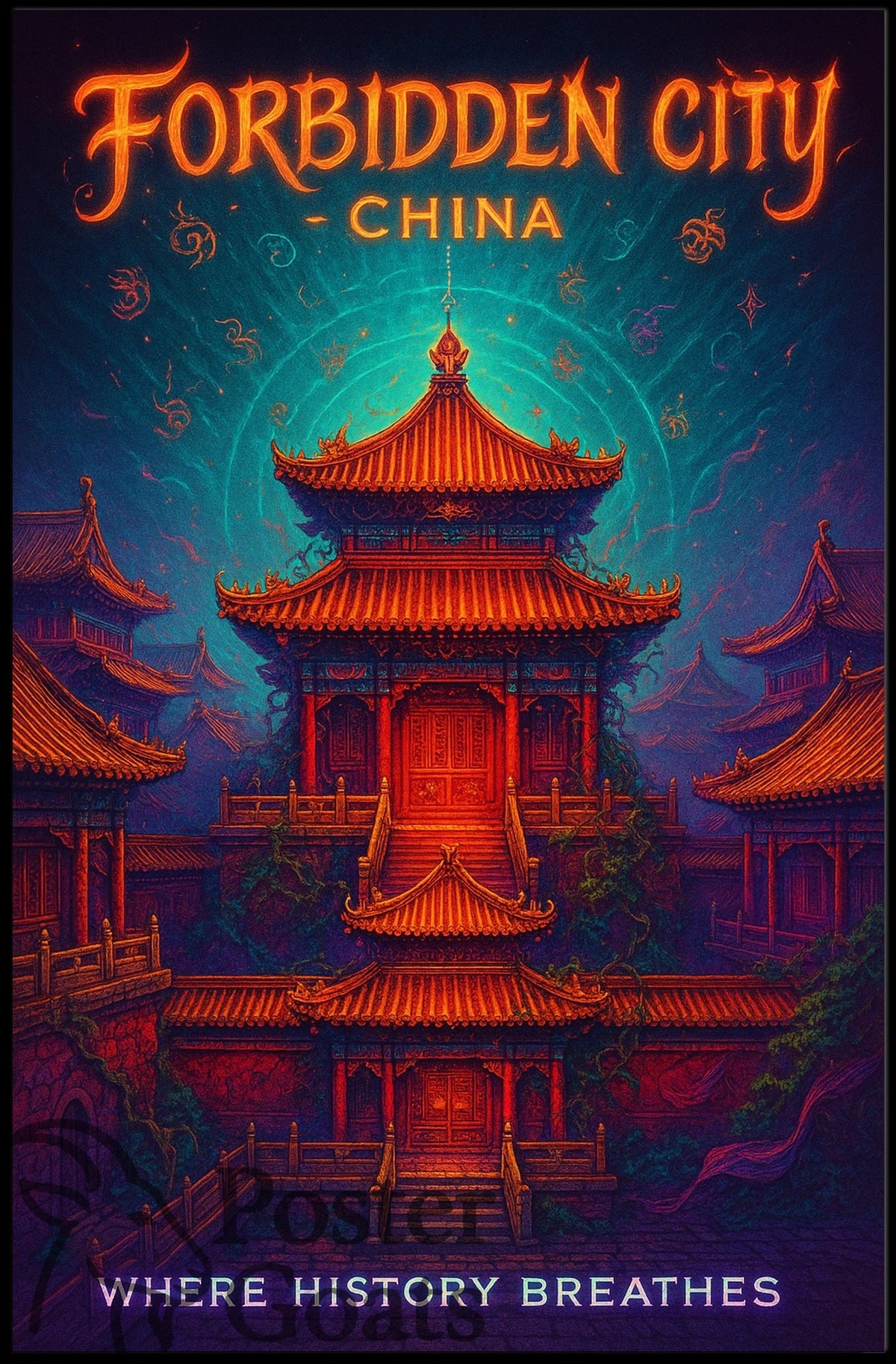 Forbidden City Heritage Art in Vivid Colors Cultural Poster