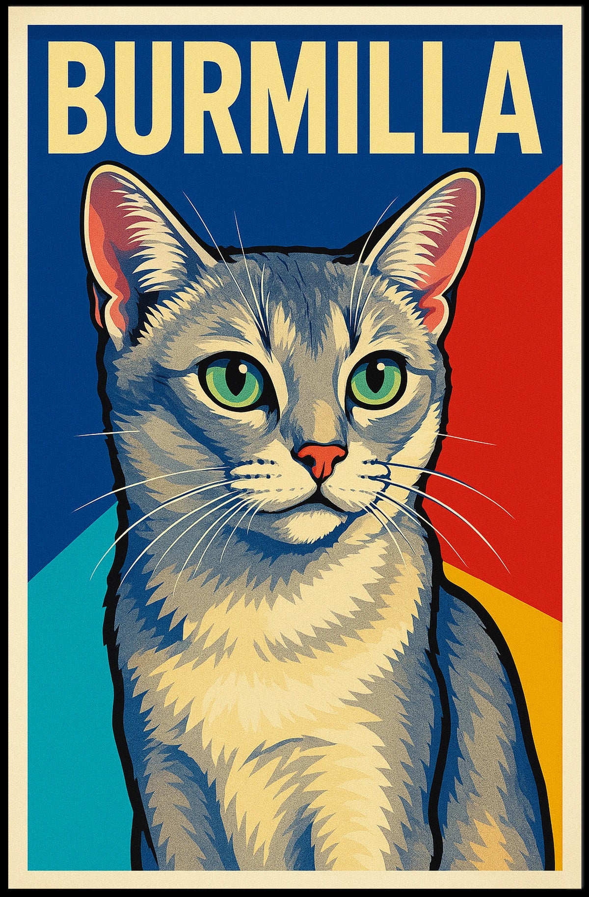 Burmilla Cat Portrait Poster