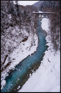 Serene Winter River Landscape - National Park Poster