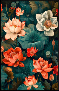Lotus Blossom Symphony Wall Art Print