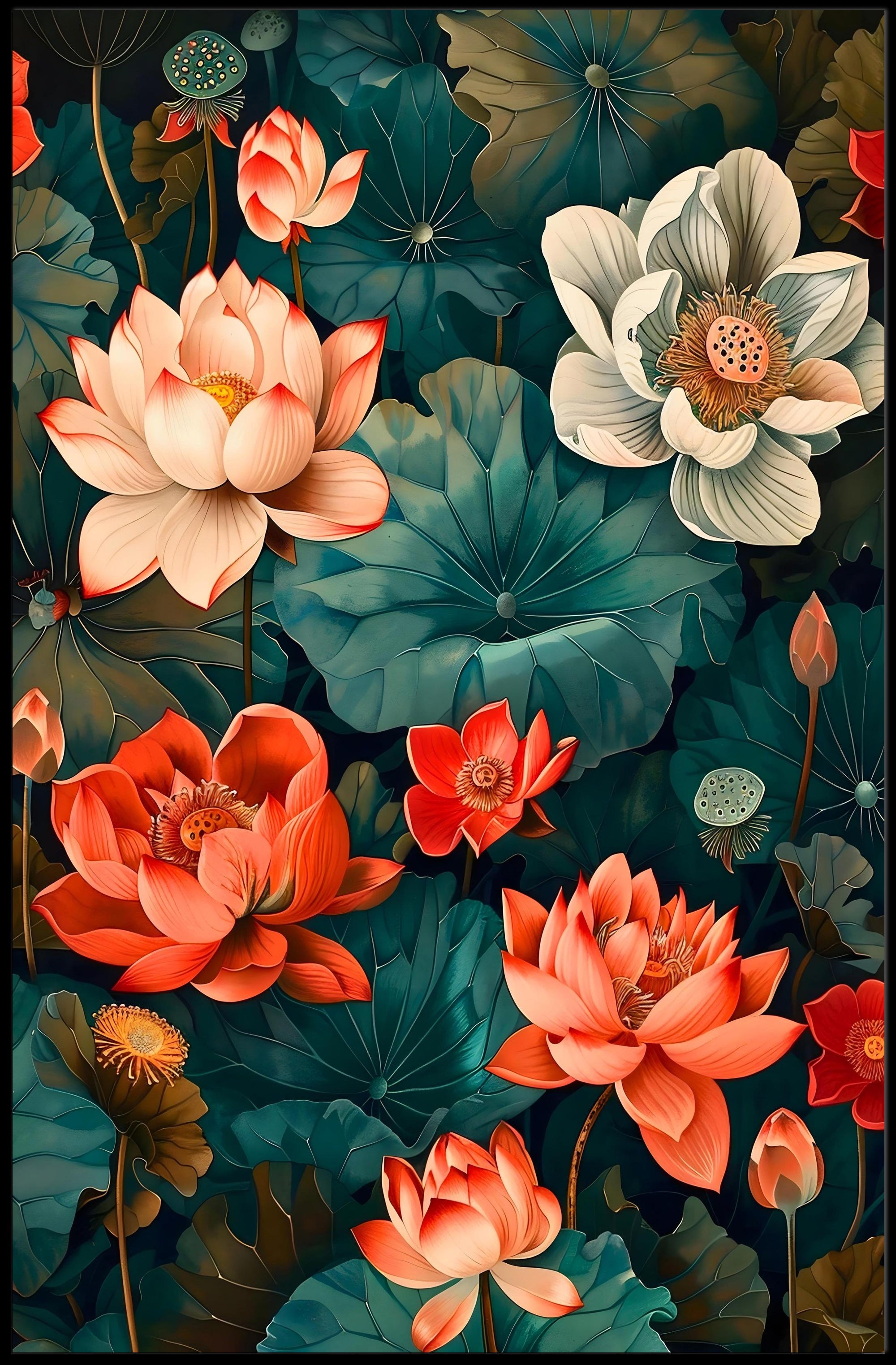 Lotus Blossom Symphony Wall Art Print