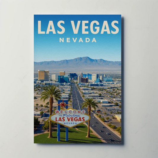 Daytime Las Vegas Nevada Welcome Sign View Poster