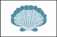 Stylized Blue Seashell Minimalist Art Poster