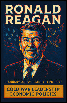 Ronald Reagan Cold War Leadership Poster