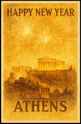 New Year Celebration in Athens Poster