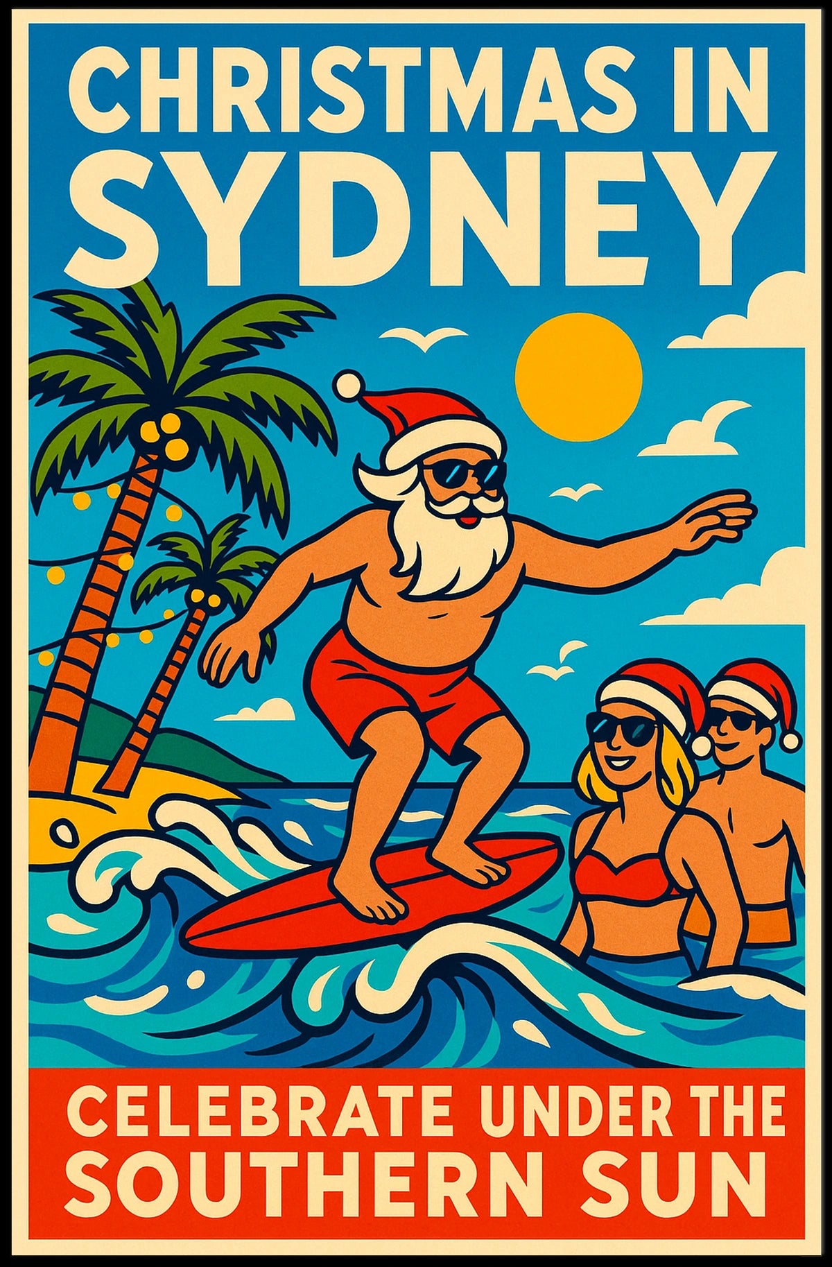 Coastal Christmas Sydney Harbour Yuletide Dream Decor Lovers Wanderlust Iconic Wall Poster
