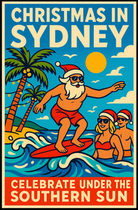 Coastal Christmas Sydney Harbour Yuletide Dream Decor Lovers Wanderlust Iconic Wall Poster