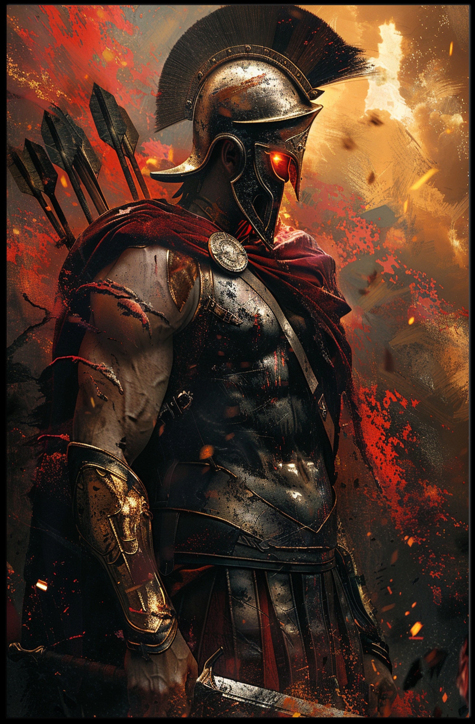 Warrior of Valor Epic Fantasy Mythology Poster PosterGoat