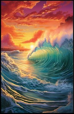 Oceanic Sunset Symphony Poster PosterGoat