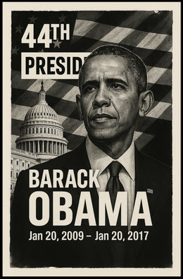 Barack Obama 44th President of the United States Digital Montaje Poster