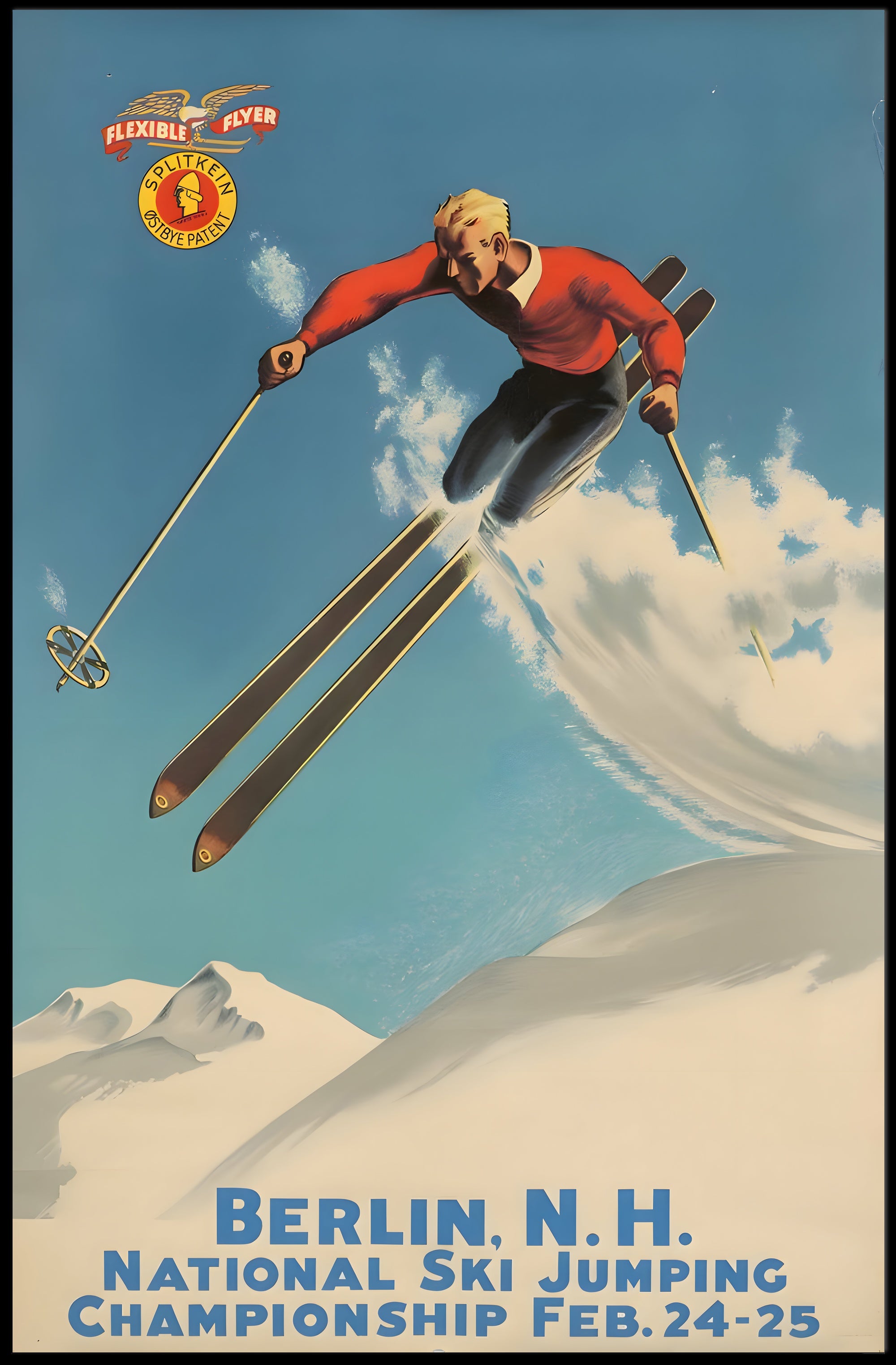 Ski Jumping Championship Vintage Sports Poster PosterGoat