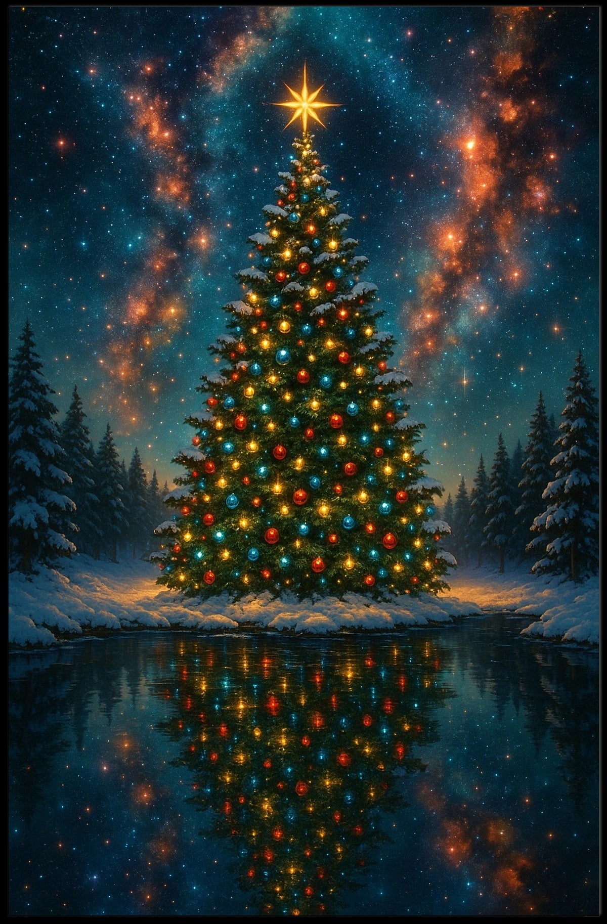 Starlit Christmas Night Poster