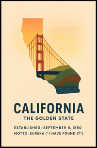 California Vintage Style Art Poster - Cultural or Heritage Poster