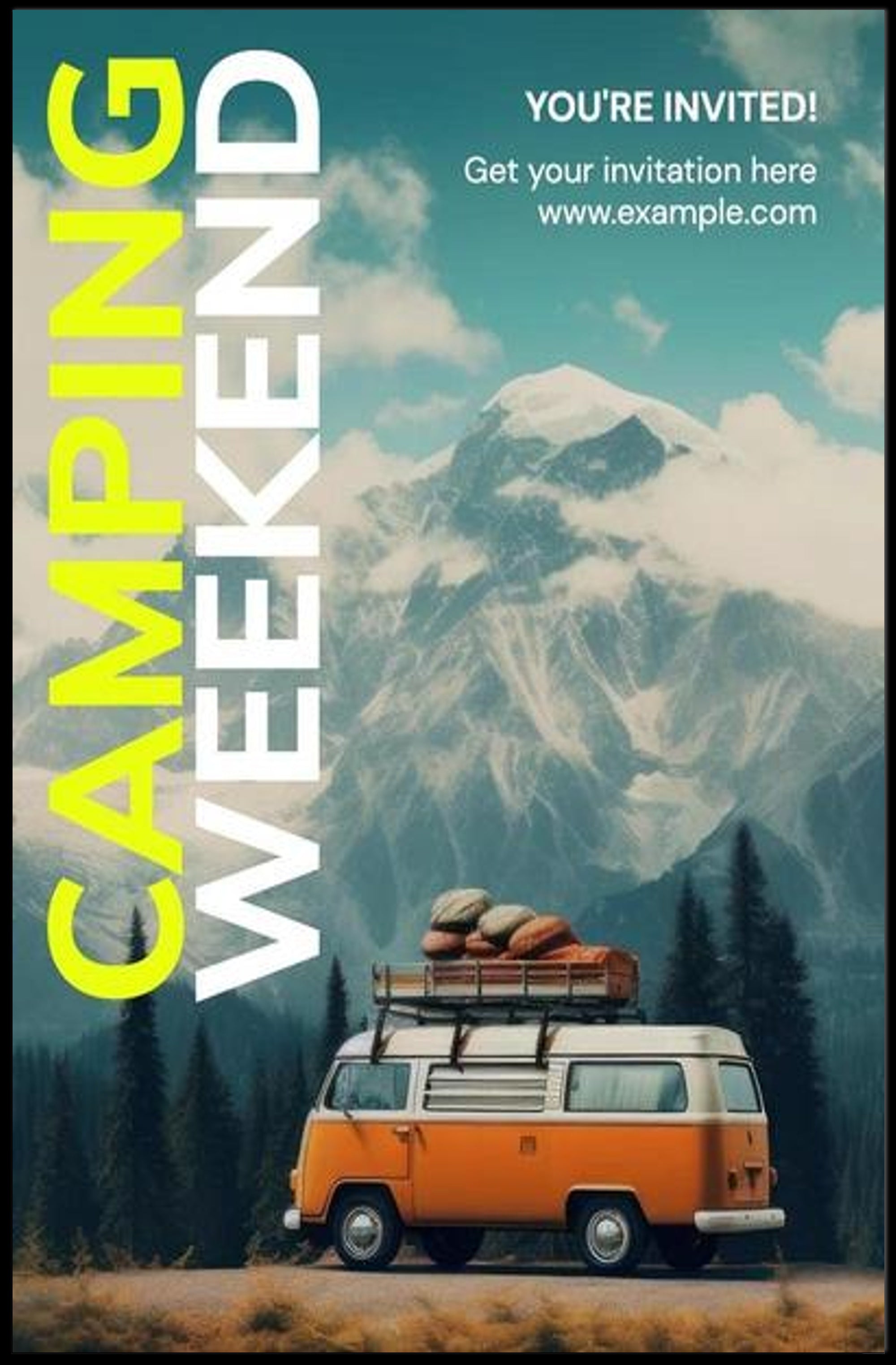 Camping Weekend Invitation Poster PosterGoat