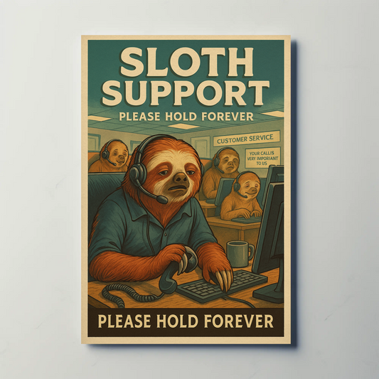 Sloth Support Hold Forever Parody Poster