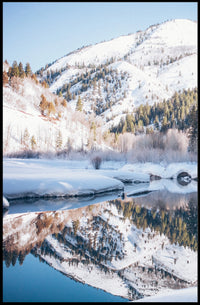 Serene Winter Mountain Reflection National Park Poster