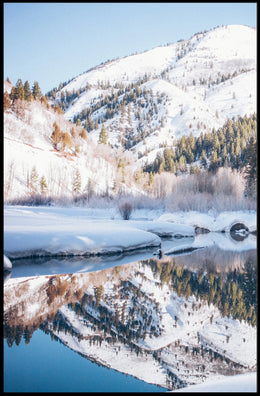 Serene Winter Mountain Reflection National Park Poster