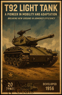 T92 Light Tank Vintage Military Recruitment Poster