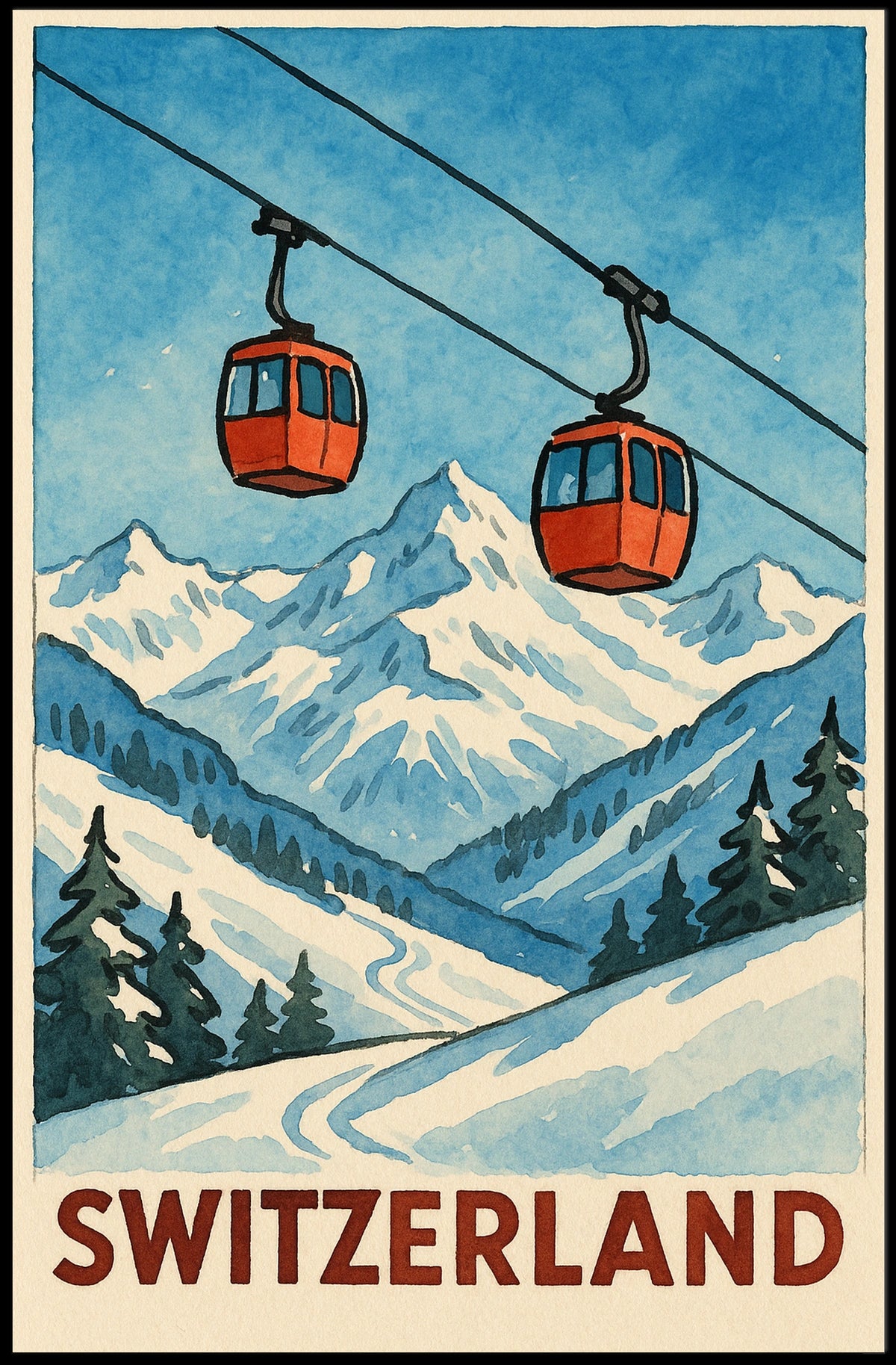 Switzerland Alpine Adventure Poster